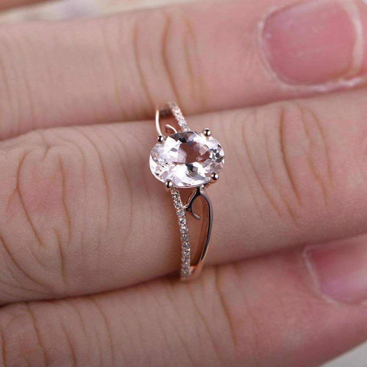 1.25 Carat Peach Pink Morganite & Diamond Engagement Ring in 18K Gold Plating - Vintage Inspired Bridal Jewelry for Proposals, Anniversaries & Special Occasions