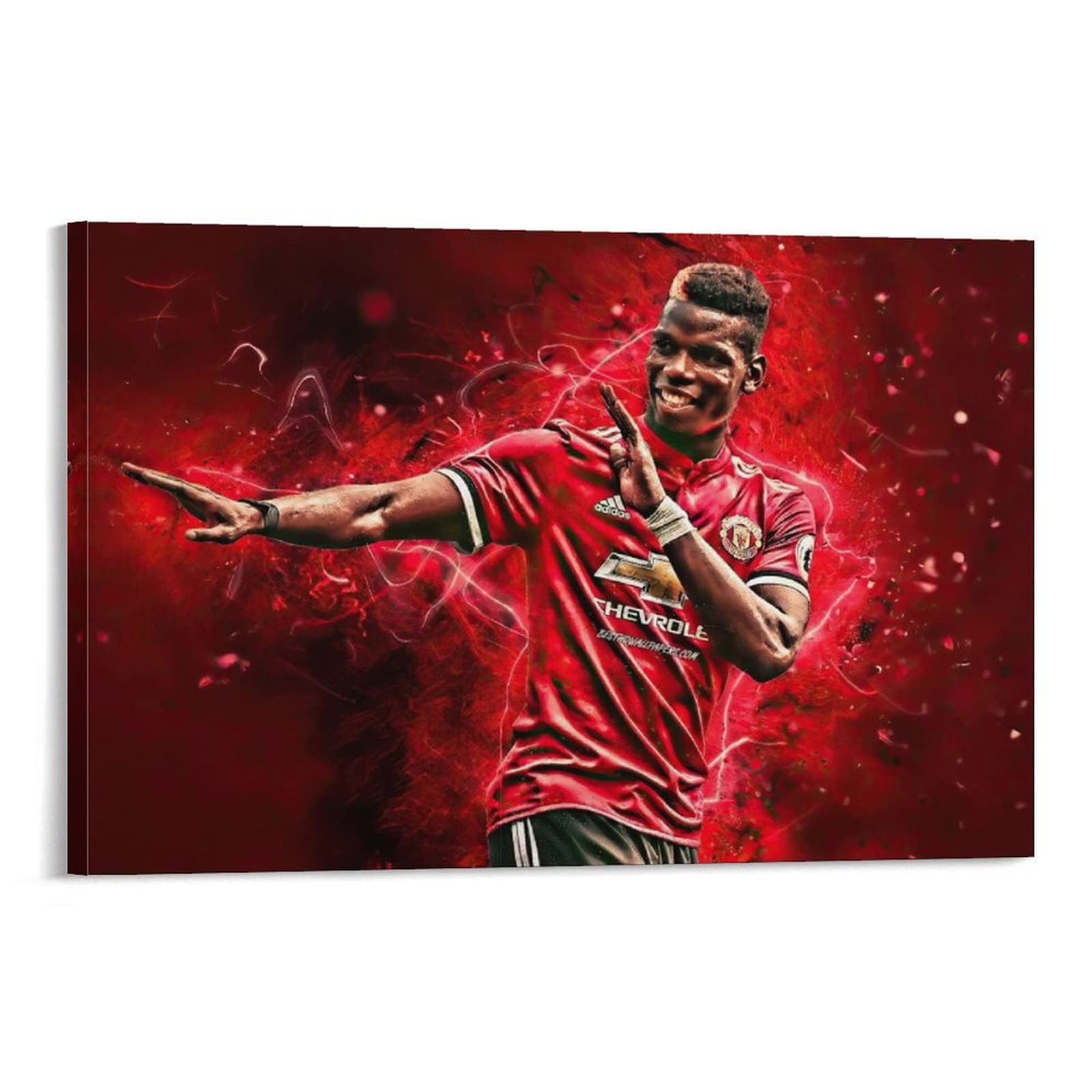 Paul Pogba Motivational Football Poster - 24x36 Inch (60x90cm) Framed Wall Art for Home Decor, Office Inspiration & Soccer Gift for Fans - Perfect for Bedroom, Game Room & Sports Themed Spaces