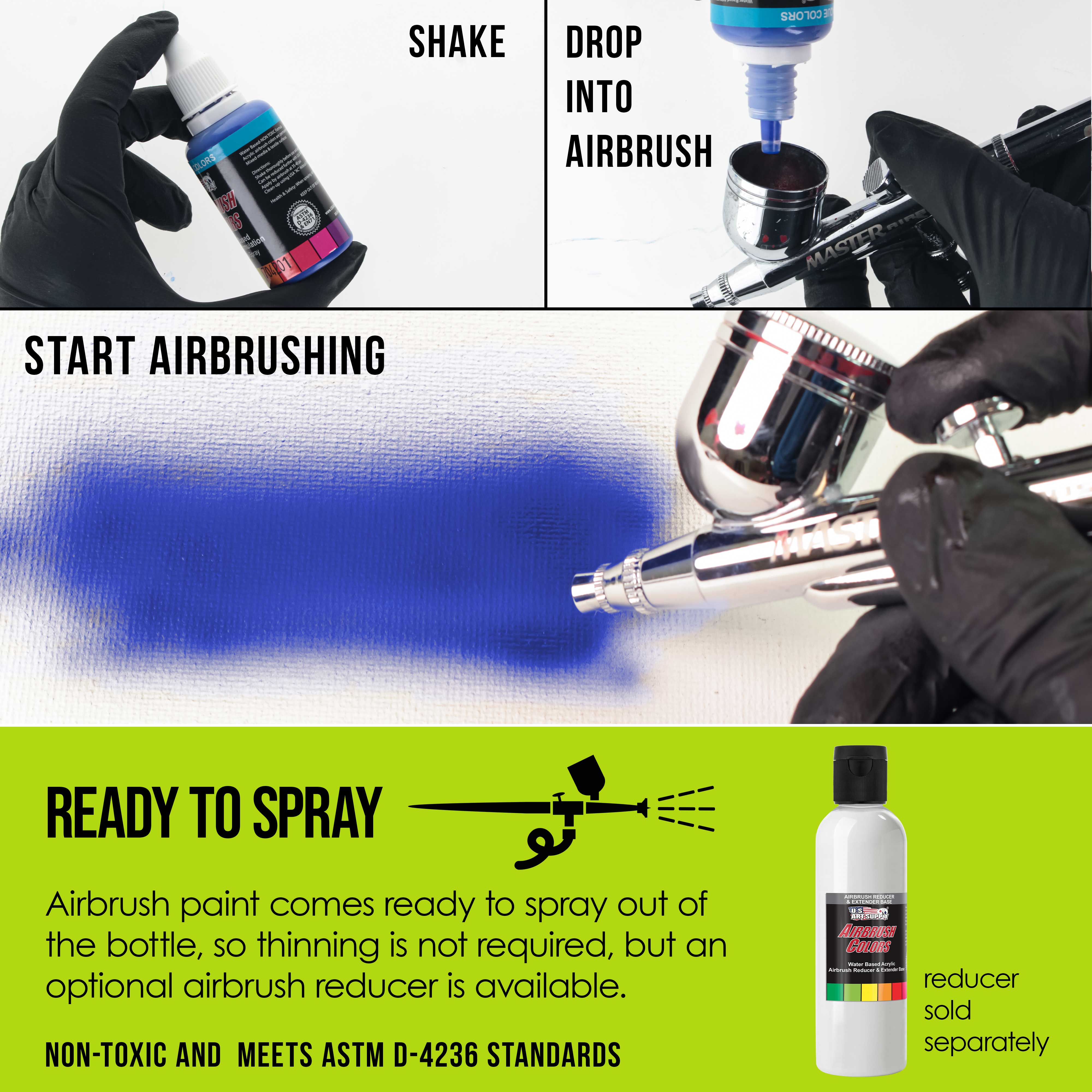 Premium Chartreuse Transparent Acrylic Airbrush Paint - 1 oz Bottle for Model Kits, Automotive Art & DIY Crafts - High Flow, Fast Drying, Vibrant Colors