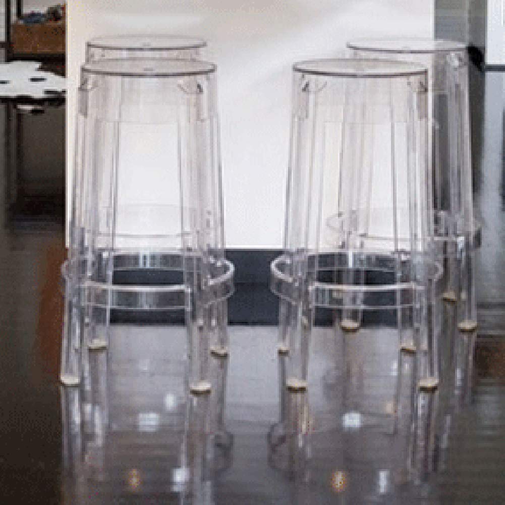 Modern Acrylic Counter Bar Stool - Clear Nordic High Stool, Plastic Dining Chair for Kitchen, Breakfast Counter, Conservatory, Cafe & Pub | Stylish & Durable Seating Solution