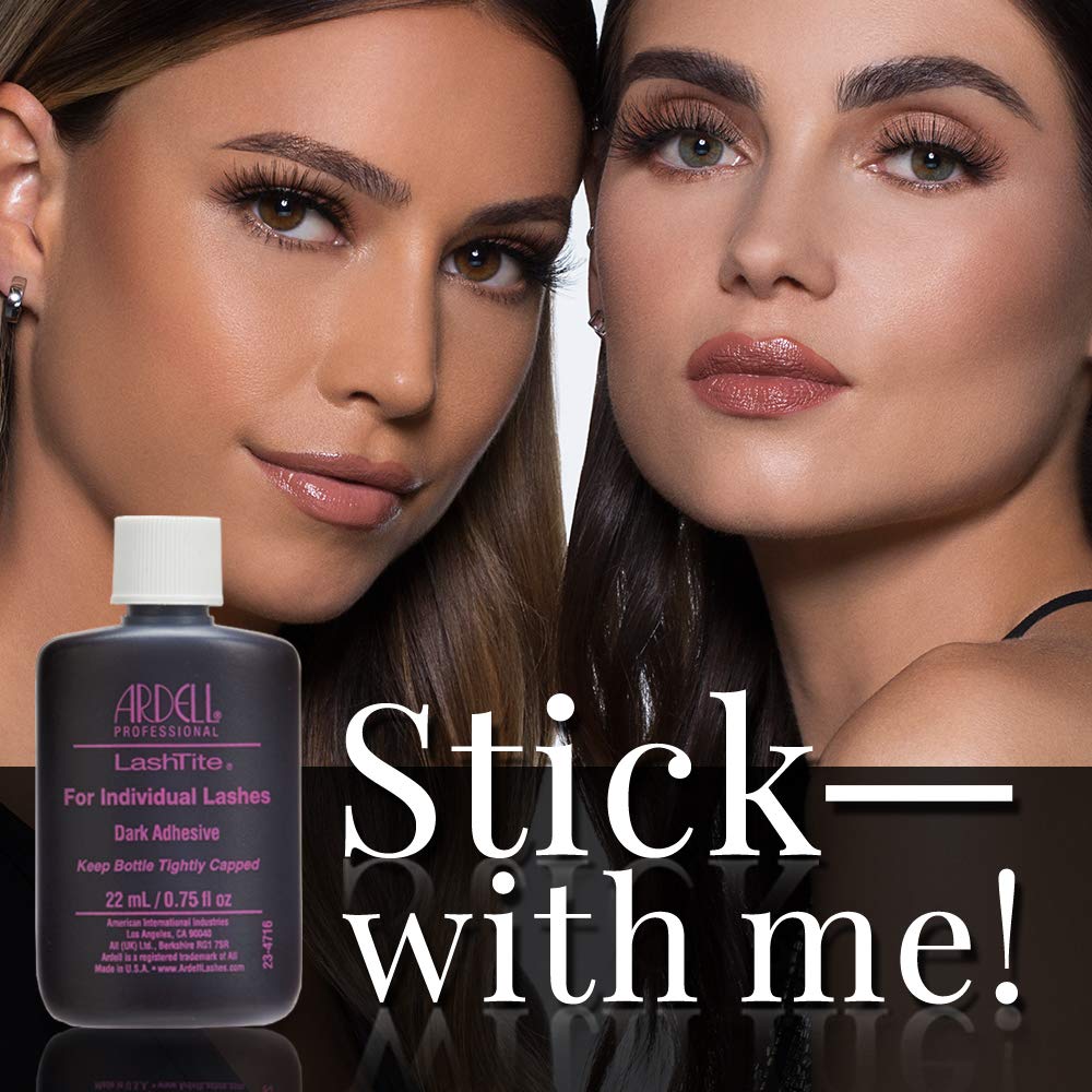 Ardell LashTite Dark Eyelash Glue for Individual Lashes - Waterproof, Long-Lasting Lash Adhesive (0.75 oz, 2 Pack) - Perfect for Daily Wear, Special Occasions & Professional Makeup Artists