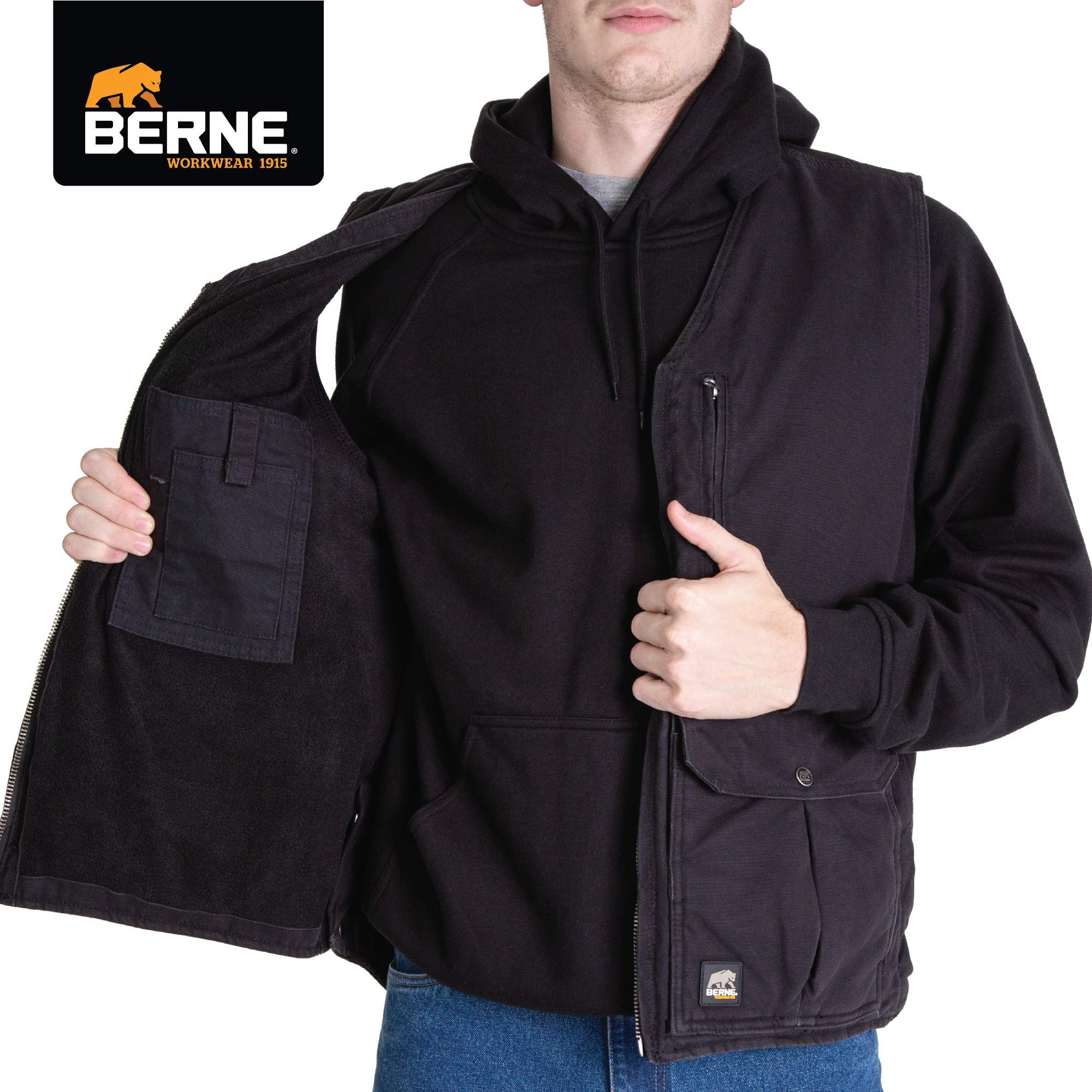 Berne Men's Echo One Zero Vest - Lightweight Insulated Hunting Vest for Outdoor Adventures & Cold Weather Activities