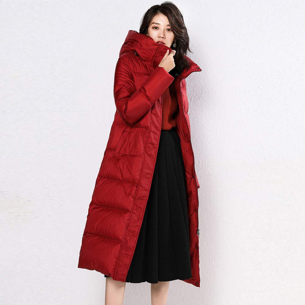 SDCVRE Women's Long Down Jacket - Thick Duck Down Parka Coat with Hood for Extreme Cold Weather - Perfect for Winter, Snow Activities, and Outdoor Adventures