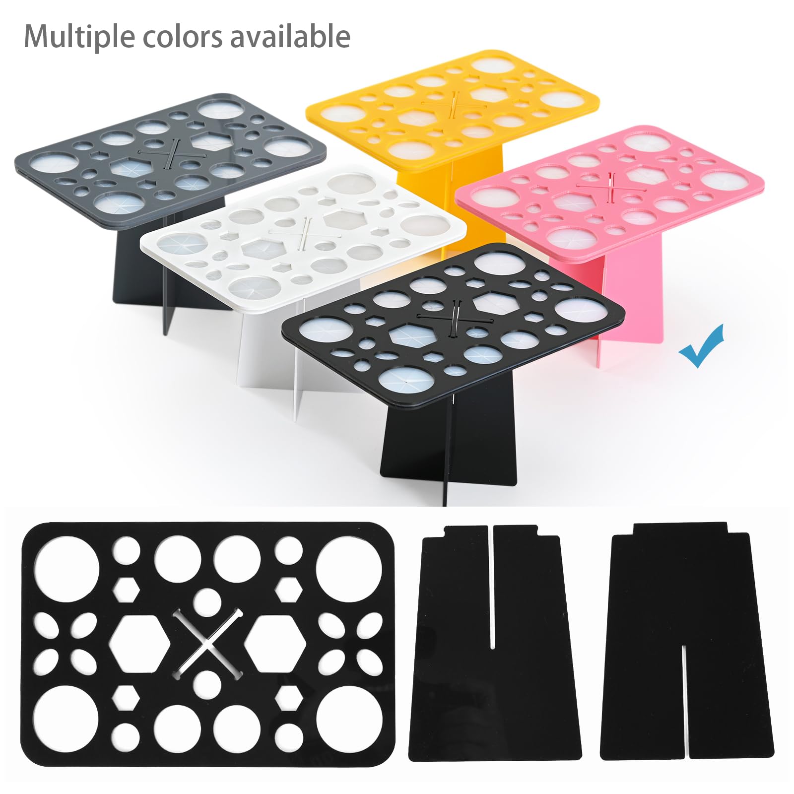 Acrylic Makeup Brush Drying Rack - Collapsible 28-Slot Holder Stand for Makeup Brushes, Nail Brushes & Paintbrushes | Portable Brush Organizer for Makeup Artists & Beauty Lovers (Black, Unisex) | Perfect for Salon, Home Vanity & Travel Makeup Kit Organization