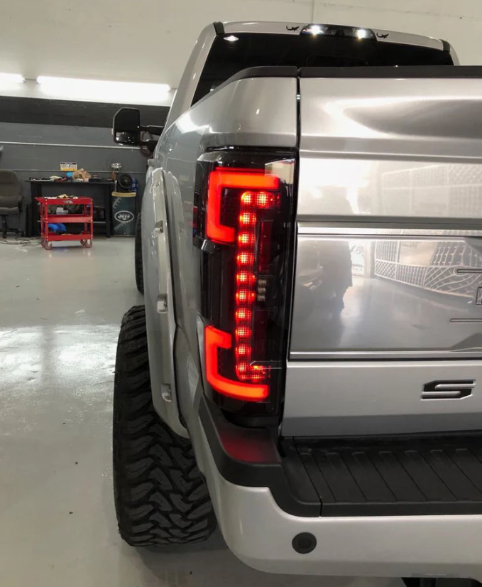 Ford Super Duty F250 F350 F450 F550 2017-2019 LED Tail Lights - Red OLED Replacement for OEM - Upgrade for Trucks, Off-Roading & Night Driving