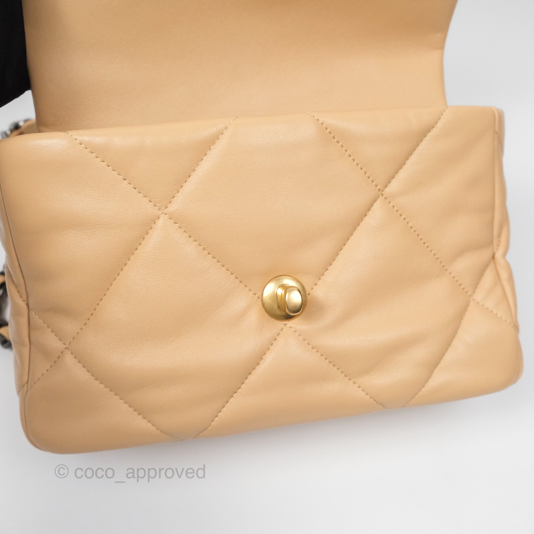 Chanel 19 Small Beige Mixed Hardware Flap Bag - Luxury Designer Handbag for Women | Perfect for Everyday Use, Work & Special Occasions