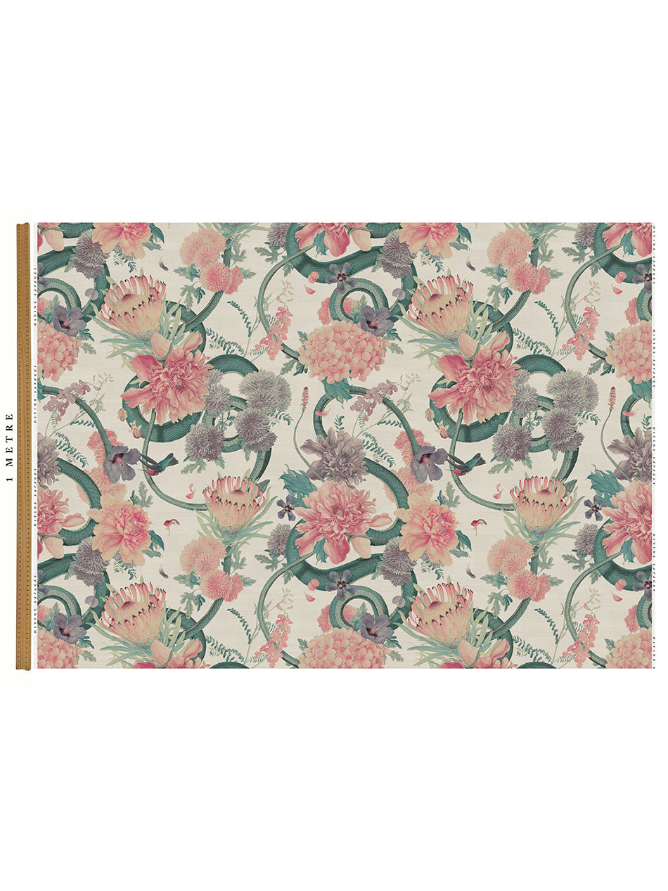 Forbidden Bloom 'Bone White' Linen Fabric Sample - Premium Home Decor & Upholstery Material for DIY Projects, Curtains, and Table Runners