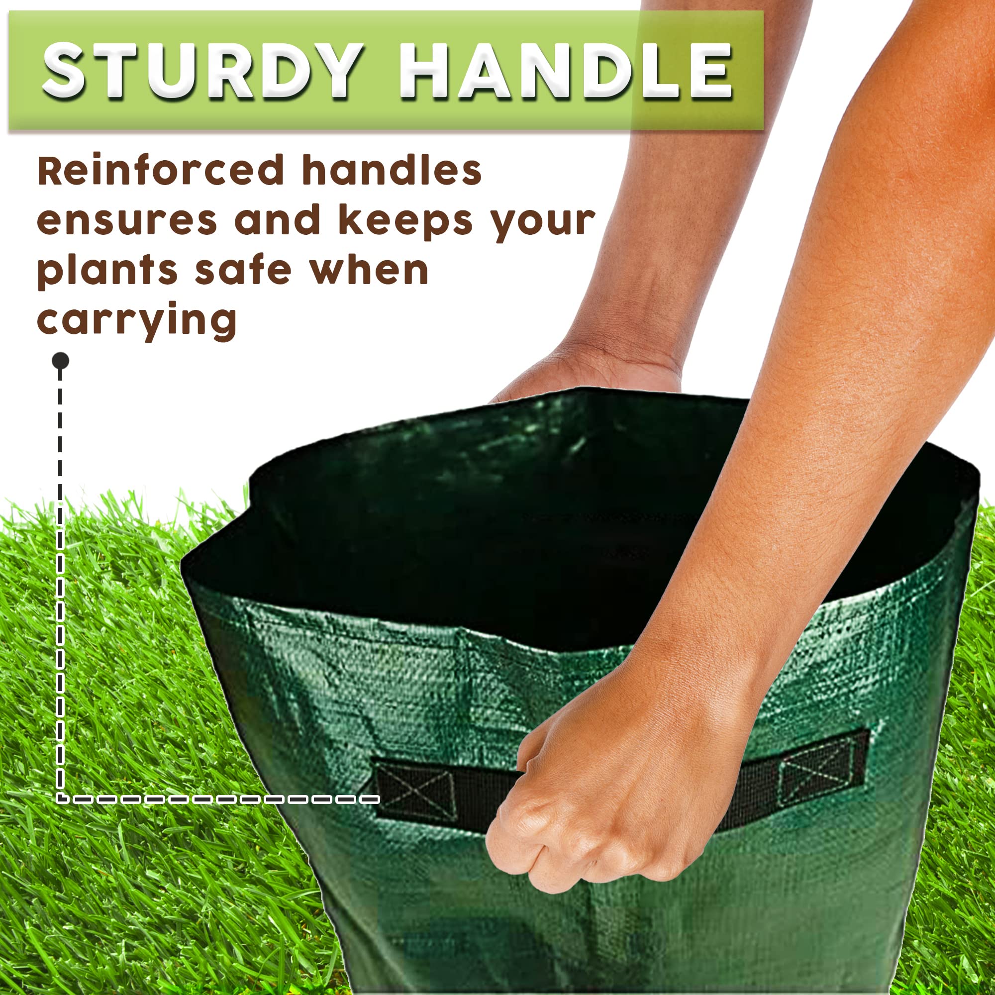 Upstreet Garden Grow Bags 4 Pack - Heavy Duty Fabric Planting Pots for Carrots, Tomatoes, Onions & Potatoes with Flap | Eco-Friendly Plant Containers | Perfect for Indoor Gardening, Balcony Planting & Urban Farming