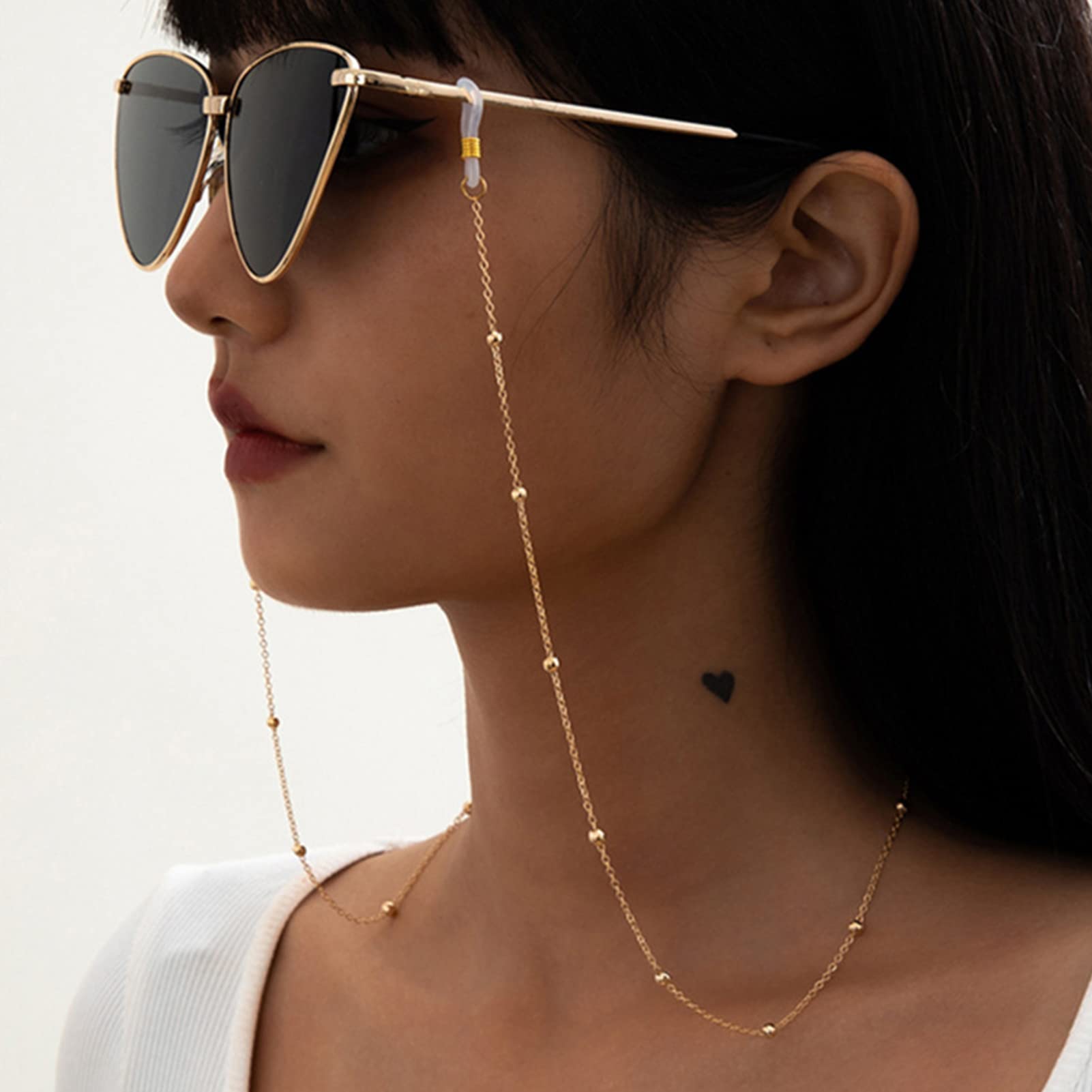 5Pcs Beaded Glasses Chain for Men & Women - Stylish Eyewear Lanyard for Reading & Sunglasses