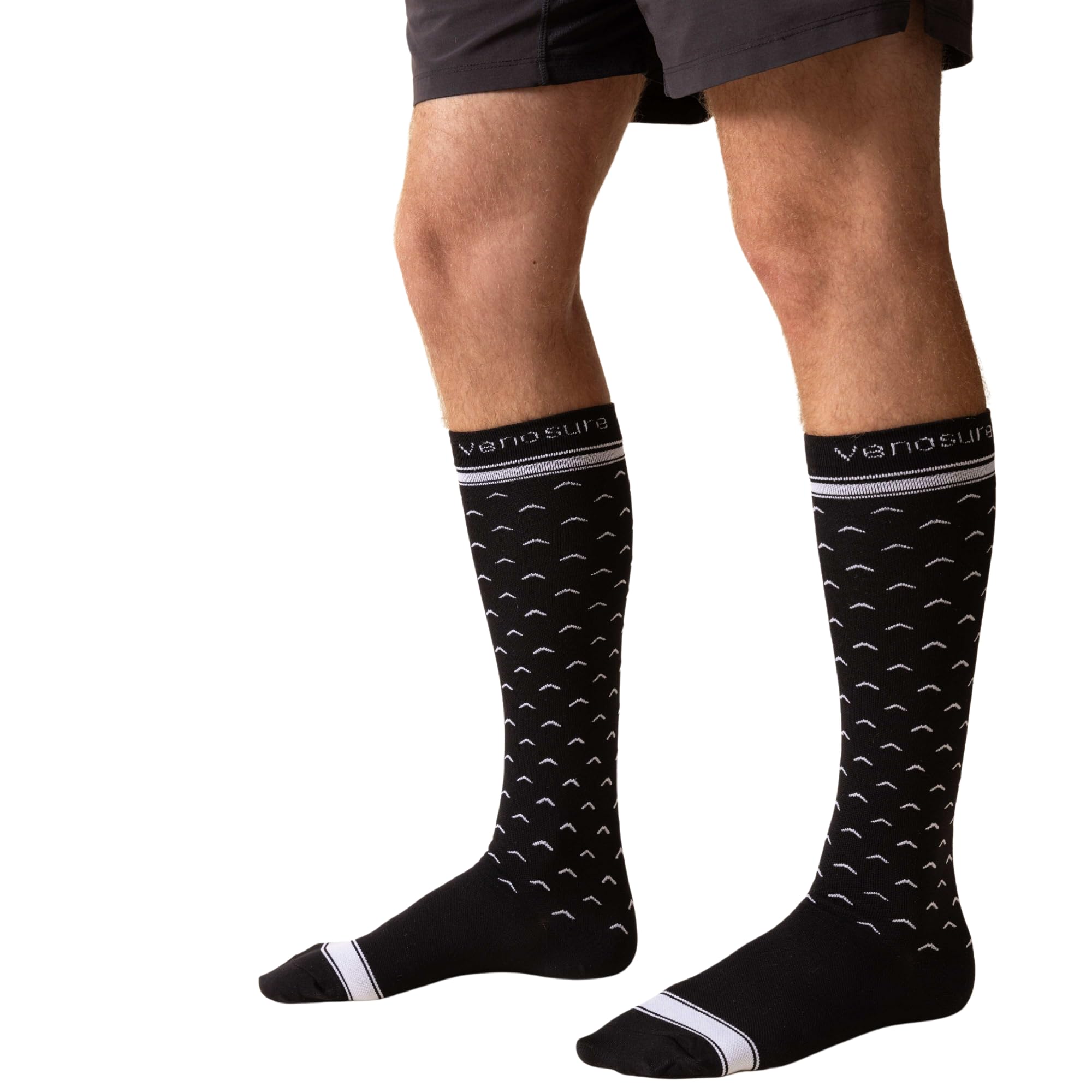 SKINTENSIVE VenoSure 20-30 mmHg Graduated Compression Socks for Men & Women - Medical Support Stockings (L/XL, Black) - Ideal for Travel, Nursing & Varicose Vein Relief