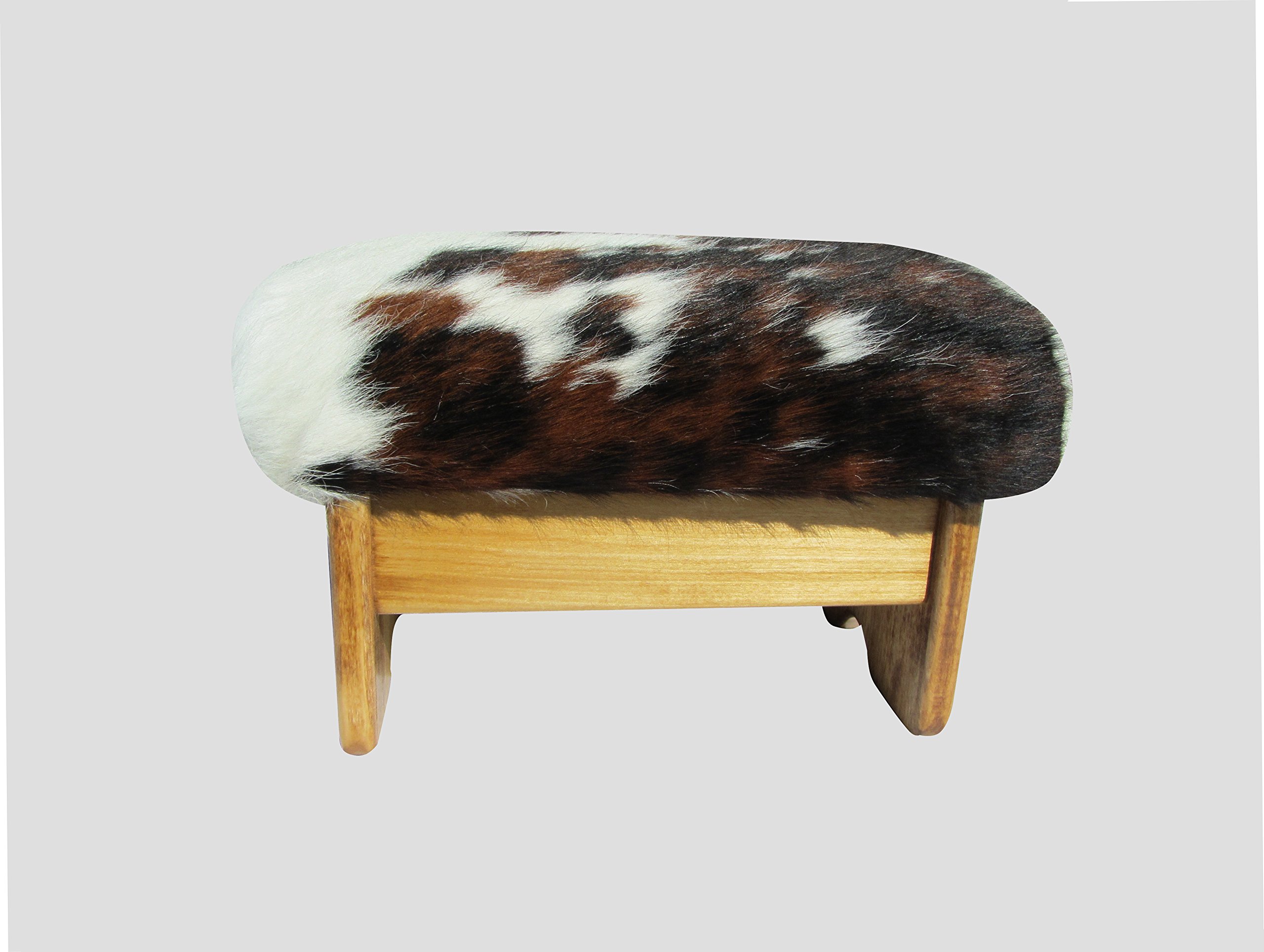 Premium Cowhide Padded Foot Stool - Handcrafted in USA - 9