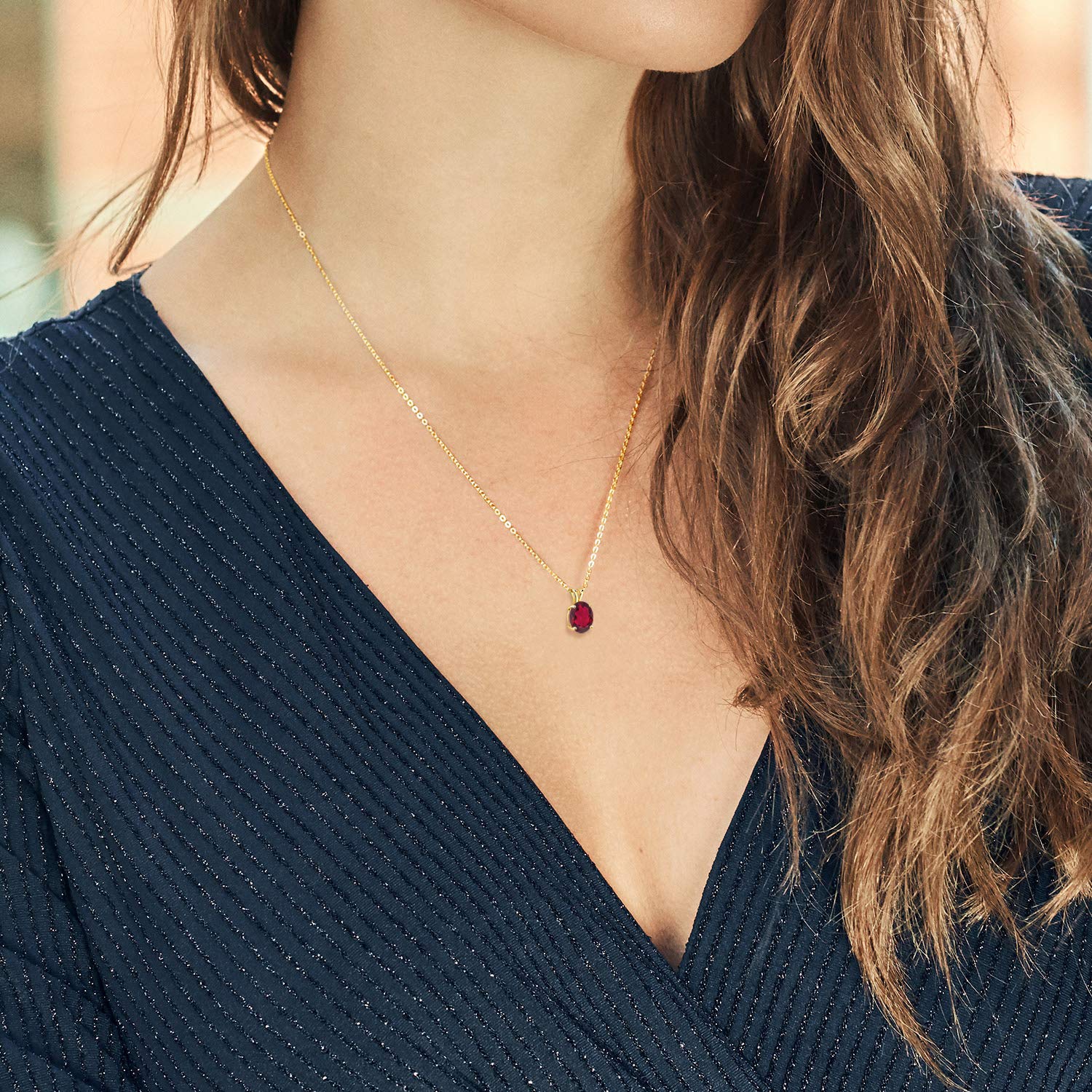 14K Yellow Gold 10x8mm Oval Birthstone Pendant Necklace for Women - 18 Inch Chain | Fine Jewelry Gift for Mom, Wife, Her | Perfect for Birthdays, Anniversaries & Special Occasions