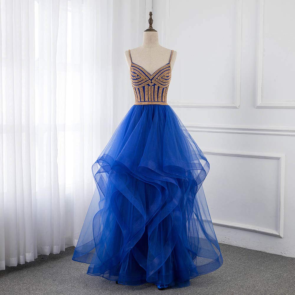 Adela Elegant Tulle Tiered Prom Dress with Straps - Ball Gown for Evening Parties, Homecoming, and Special Occasions - Style AR198
