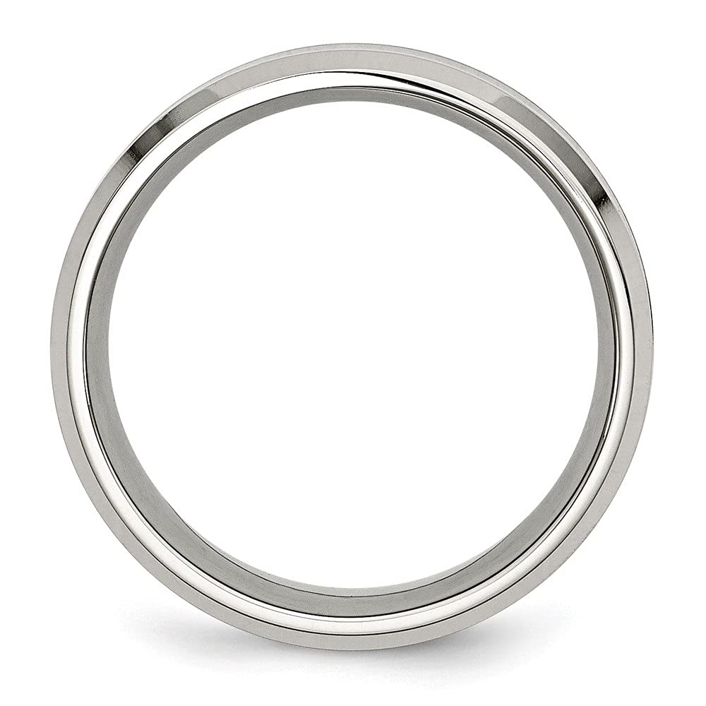 Diamond2Deal 8mm Stainless Steel Ring with Polished Red Wood Inlay & Enamel Coating - Elegant Jewelry for Women, Perfect for Weddings, Anniversaries and Special Occasions