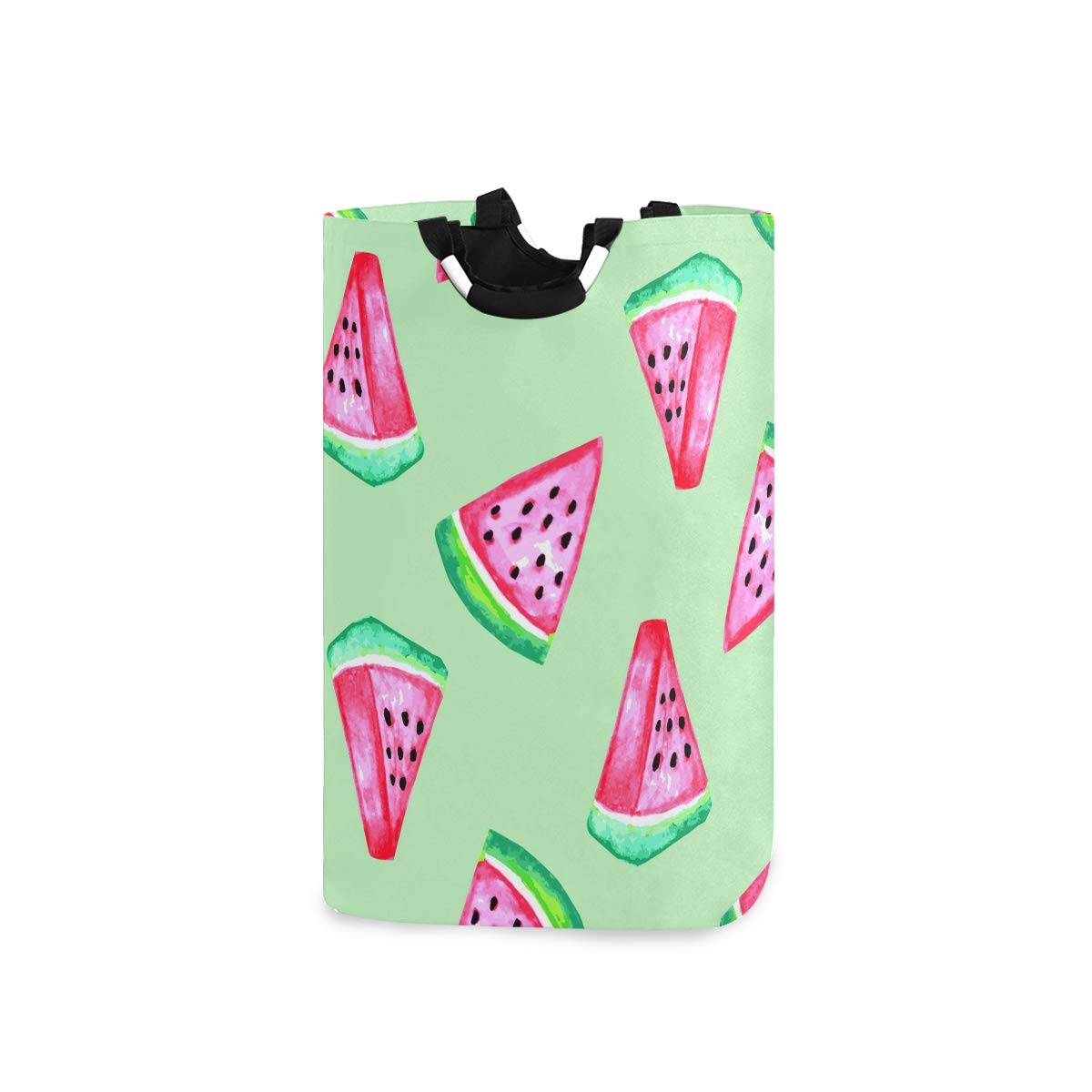 RunningBear Collapsible Laundry Hamper - Large Capacity Watercolor Watermelon Washing Clothes Basket for Bathroom, Apartment & Dorm | Portable Laundry Storage Solution for Home Organization