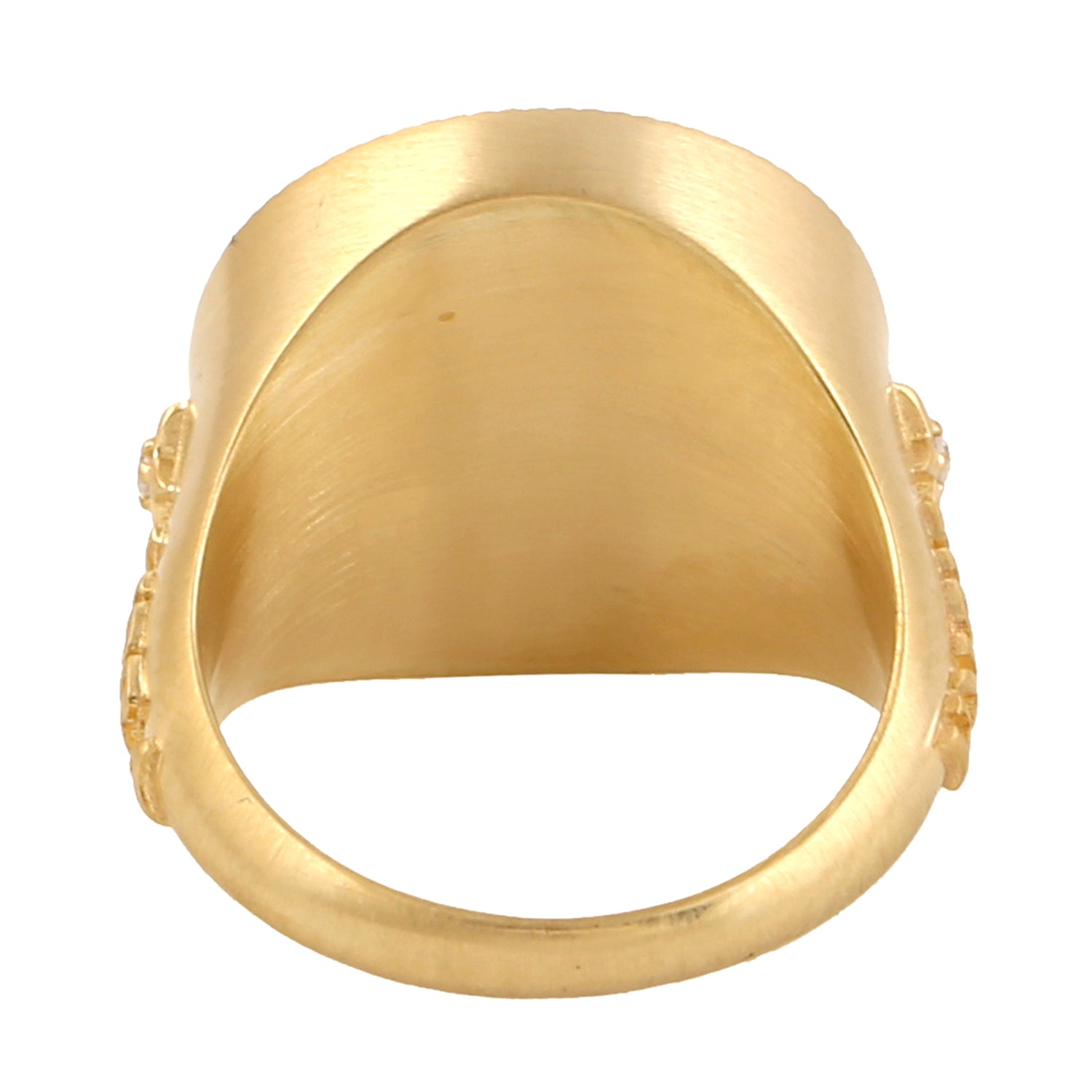 14K Yellow Gold Pave Diamond Handmade Libra Zodiac Signet Ring - Elegant Astrology Jewelry for Women - Perfect Birthday, Anniversary & Gift Idea for Libra Lovers
