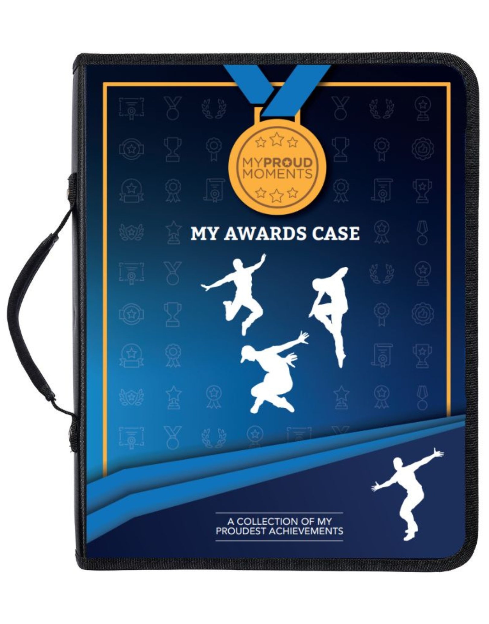 Blue Medal & Certificate Display Case for Dance Awards - Perfect for Showcasing Dance Competition Trophies and Achievements
