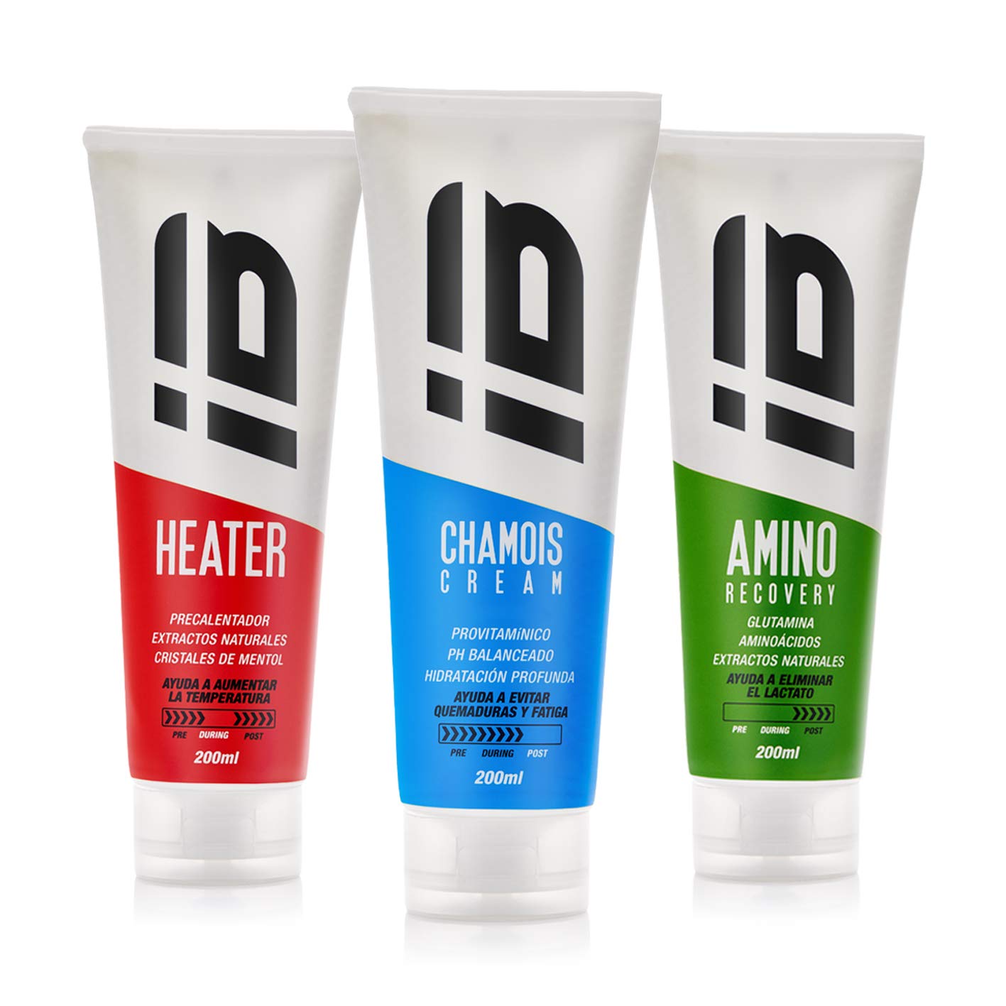 INBIKE 3-Pack Cycling Cream Set (Heating Cream, Amino Acid Cream, Chamois Cream for Men - Blue) | Ideal for Long-Distance Cycling, Mountain Biking & Triathlon Training