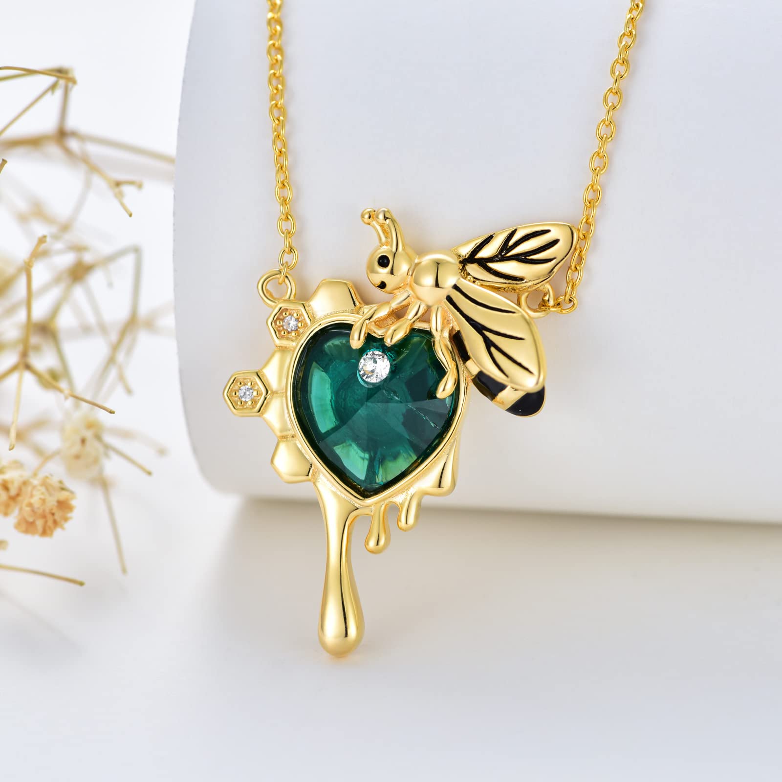 Sterling Silver Bee Pendant Necklace with Austrian Crystals - Elegant Jewelry Gift for Women, Mom, Birthday, Anniversary | Perfect for Everyday Wear, Special Occasions & Nature Lovers