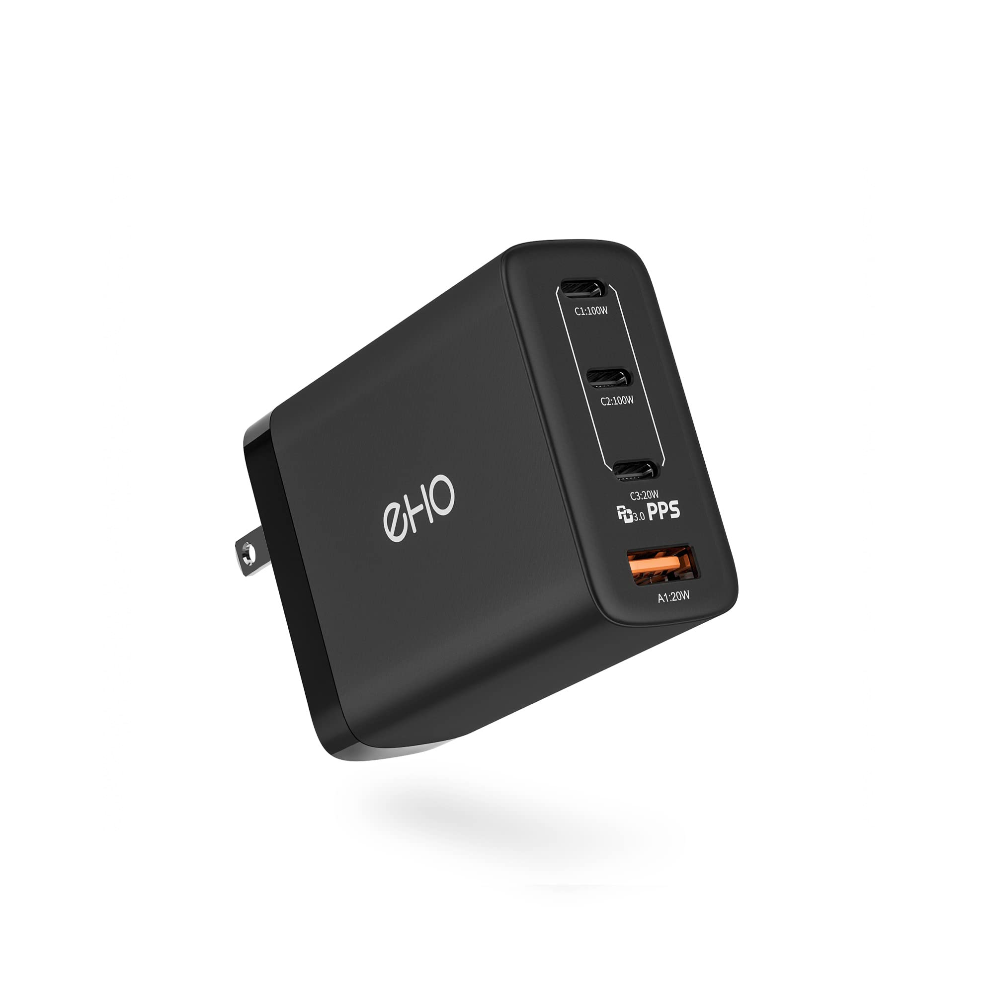 100W GaN III USB C Charger - Super Fast Charging for MacBook, iPhone, iPad, Samsung - Compact & Foldable 4-Port Adapter (3 USB-C + 1 USB) - UL Listed - Perfect for Travel, Office & Home Charging