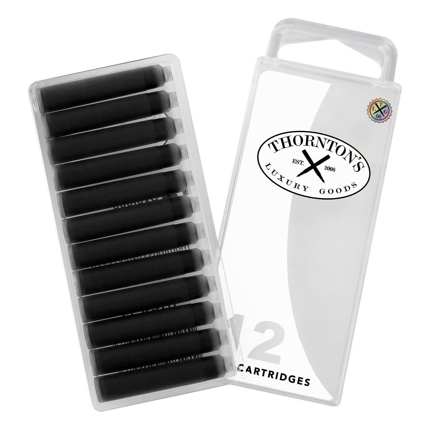 Thornton's Luxury Fountain Pen Ink Cartridges - Purple Velvet Ink (Pack of 12) | Standard International Size | pH Neutral | Compatible with All Major Pen Brands | Perfect for Calligraphy, Journaling & Office Use