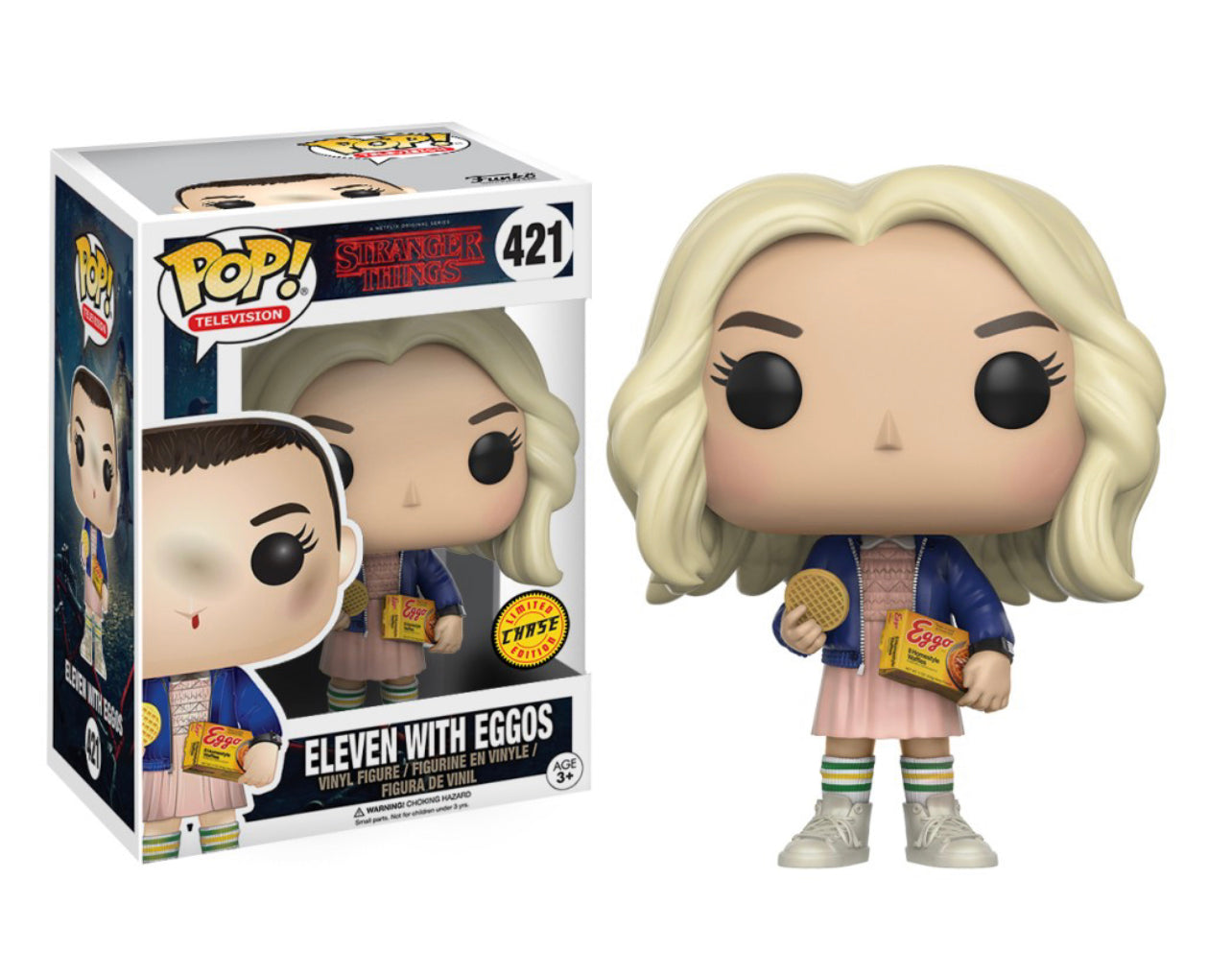 Stranger Things Eleven with Eggos Funko Pop! Vinyl Figure #421 - Collectible Toy for Fans, Perfect for Display & Gifts