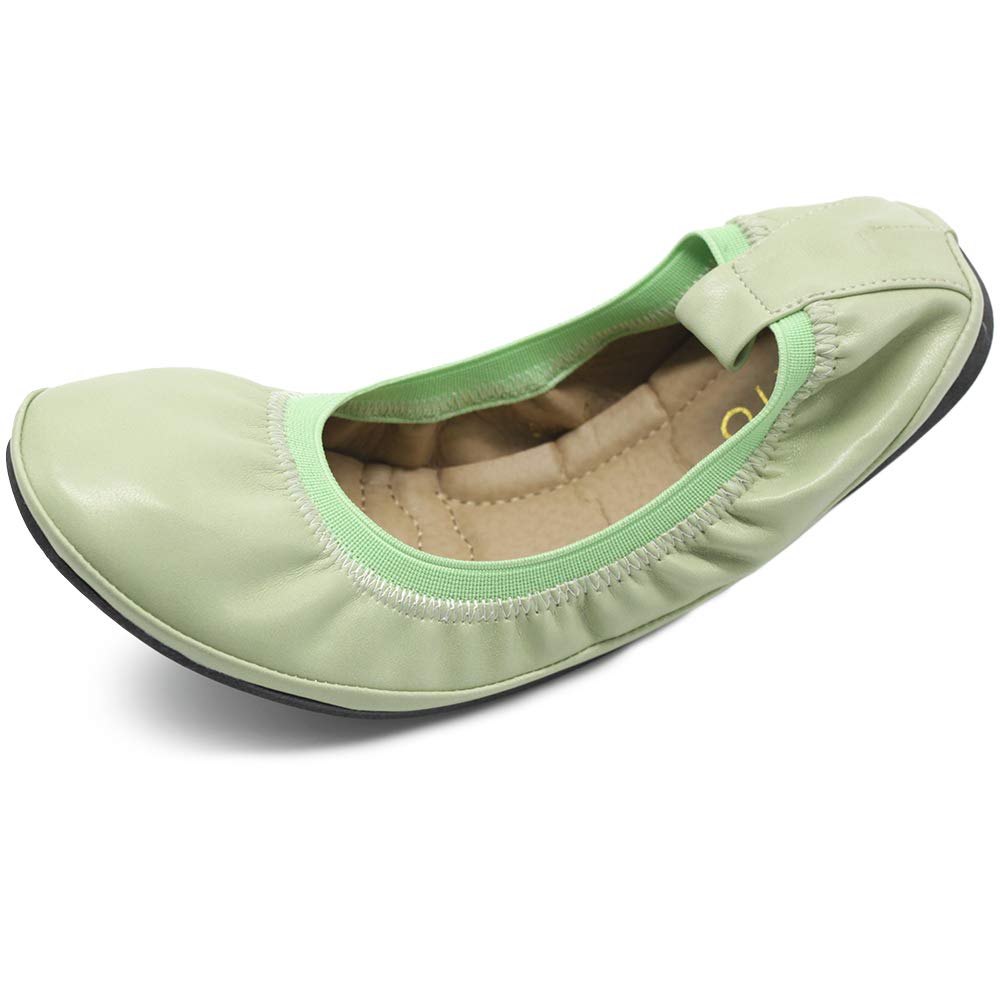 Ollio Women's Comfort Ballet Flats with Shoe Collar Pull Tab - Slip-On Loafers for Work, Travel & Casual Wear