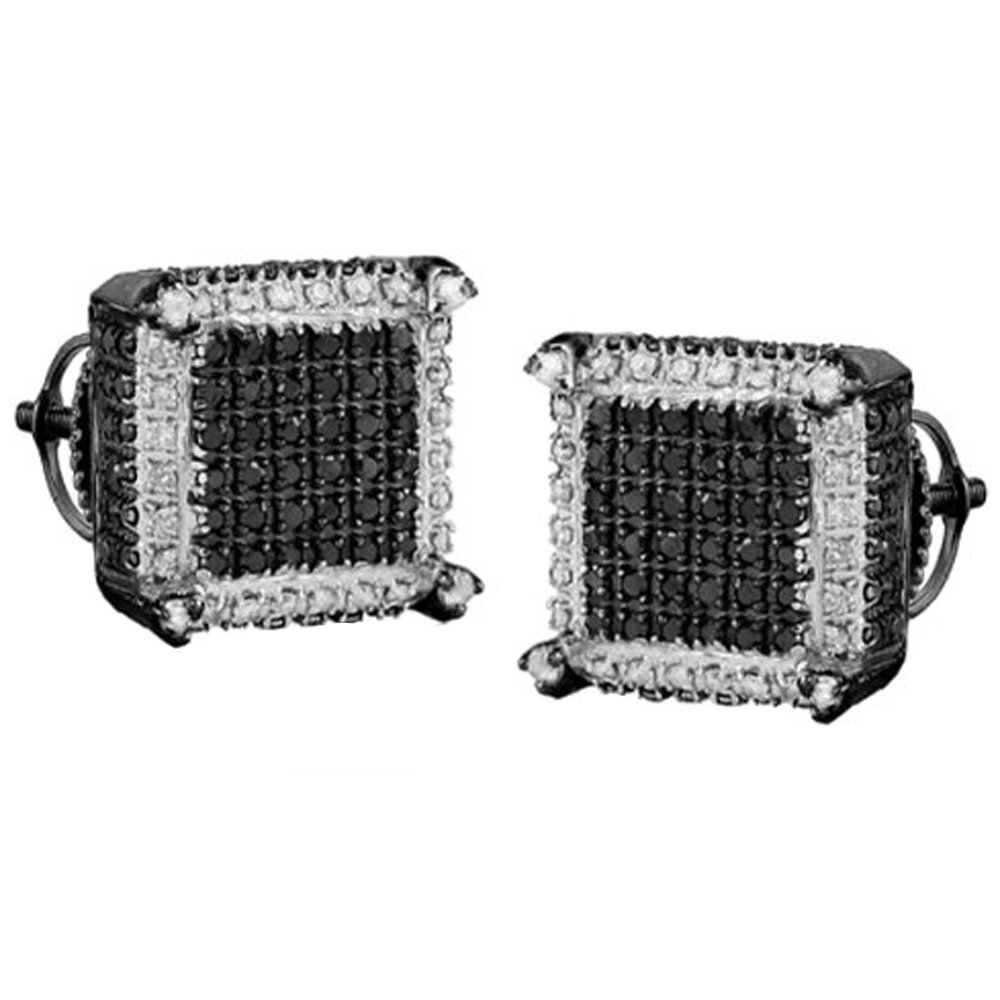 0.30 Carat Diamond Dice Stud Earrings in Sterling Silver - Dazzlingrock Collection | Elegant Jewelry for Parties, Casino Nights & Special Occasions