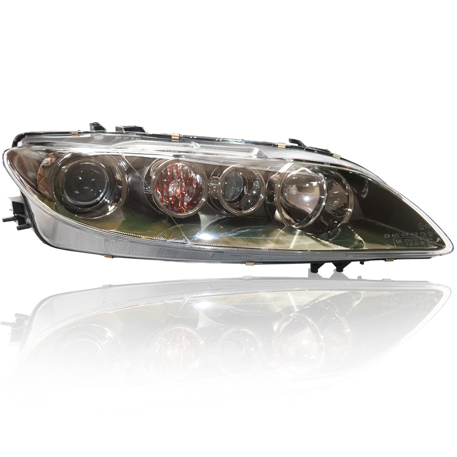 2006-2008 Mazda 6 Right Passenger Side Headlight Assembly - Black Housing with Clear Lens (Part #MA2502134, MA2503134) | Direct Fit Replacement | US Stock | Perfect for Night Driving & Foggy Conditions