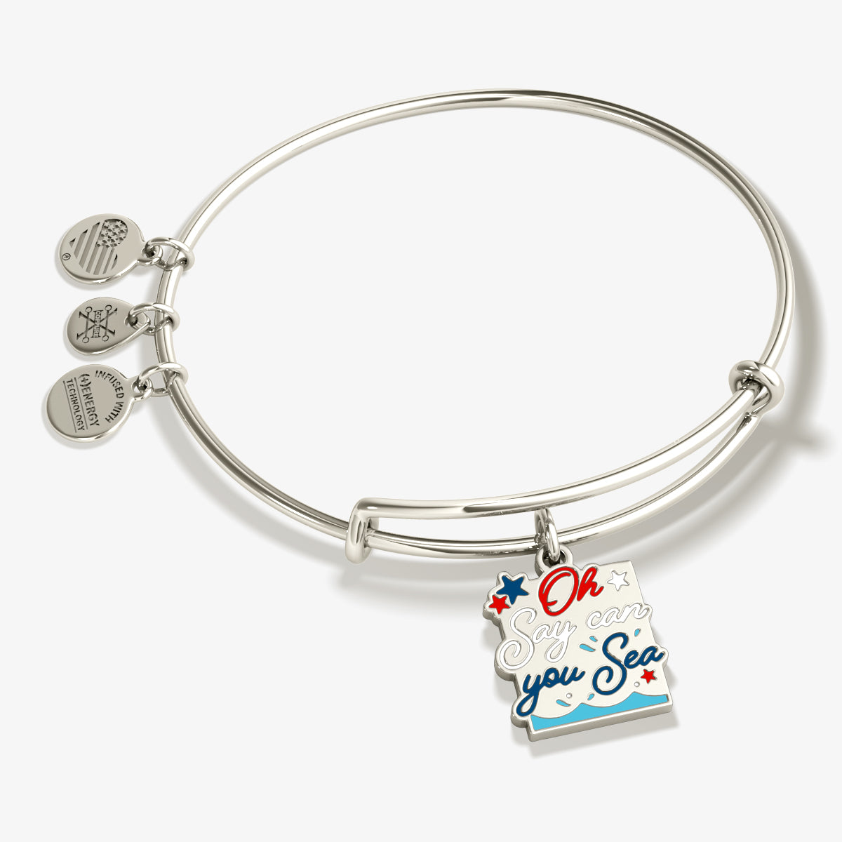 Patriotic 'Oh Say Can You Sea' Charm Bangle Bracelet for Women - Perfect for 4th of July, Memorial Day & Patriotic Events