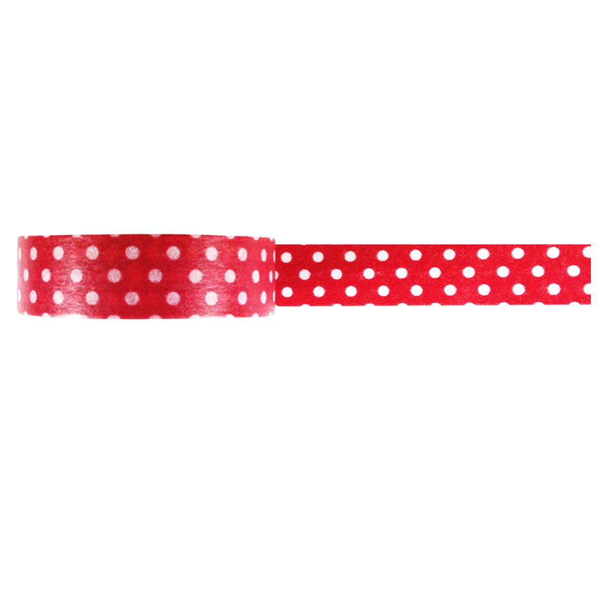Allydrew Japanese Washi Masking Tape with Red Dots - Decorative Craft Tape for Scrapbooking, Journaling, Gift Wrapping & DIY Projects