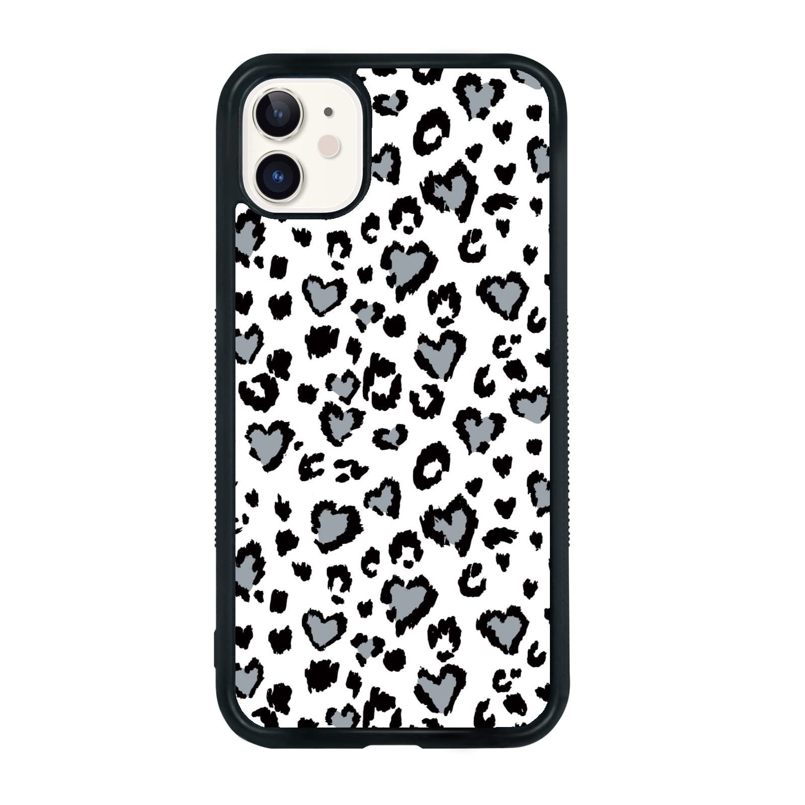 Cute Grey Leopard Print iPhone 11 Case for Women - Stylish Cheetah Pattern Protective Phone Cover for iPhone 11 - Perfect Gift for Girls & Women (Fashion Accessory, Work, Travel, Everyday Use)