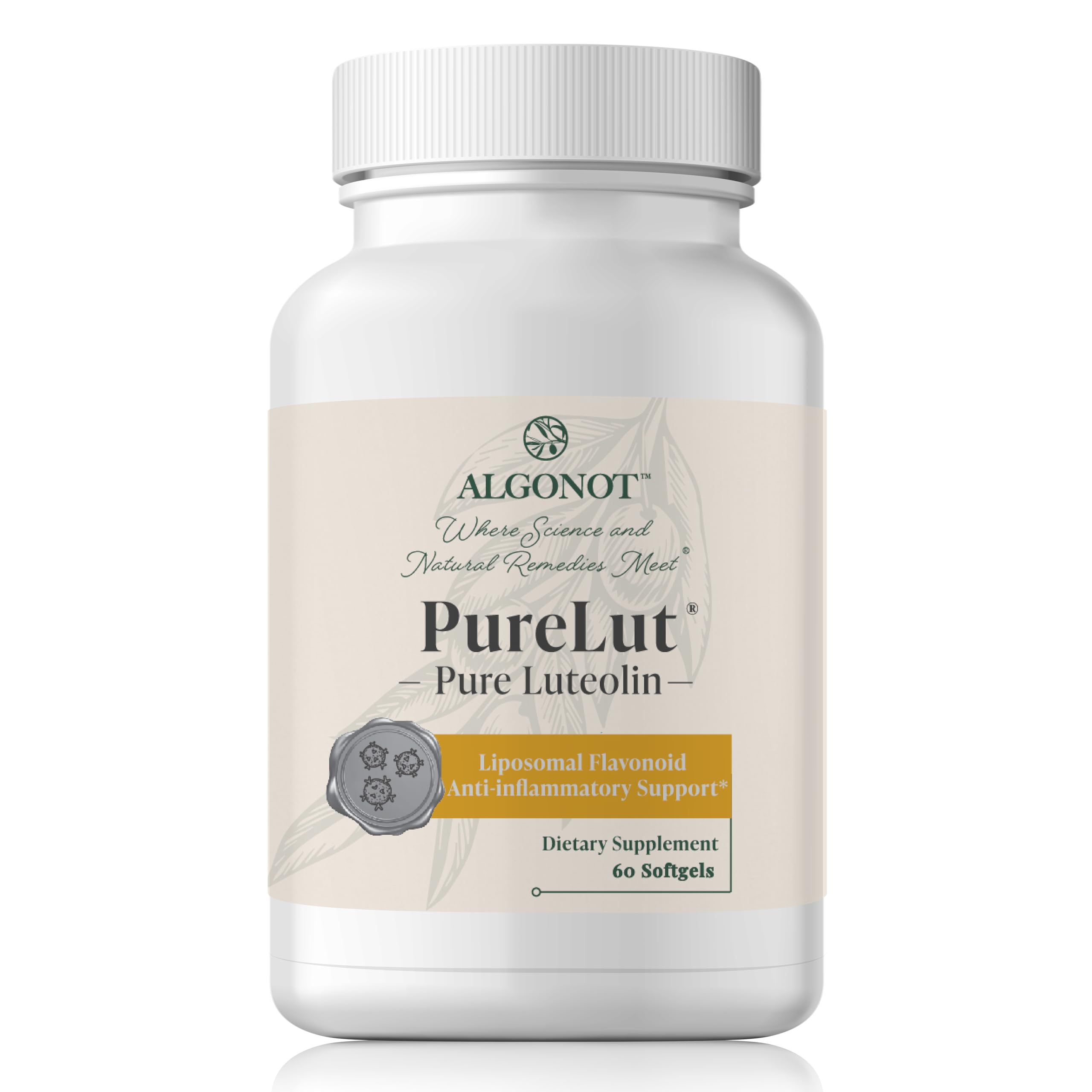 PureLut Liposomal Luteolin Supplement - 4 Pack | Patented Olive Oil Liposomal Formula for Brain Health & Immune Support | Antioxidant for Cognitive Function & Inflammation Relief