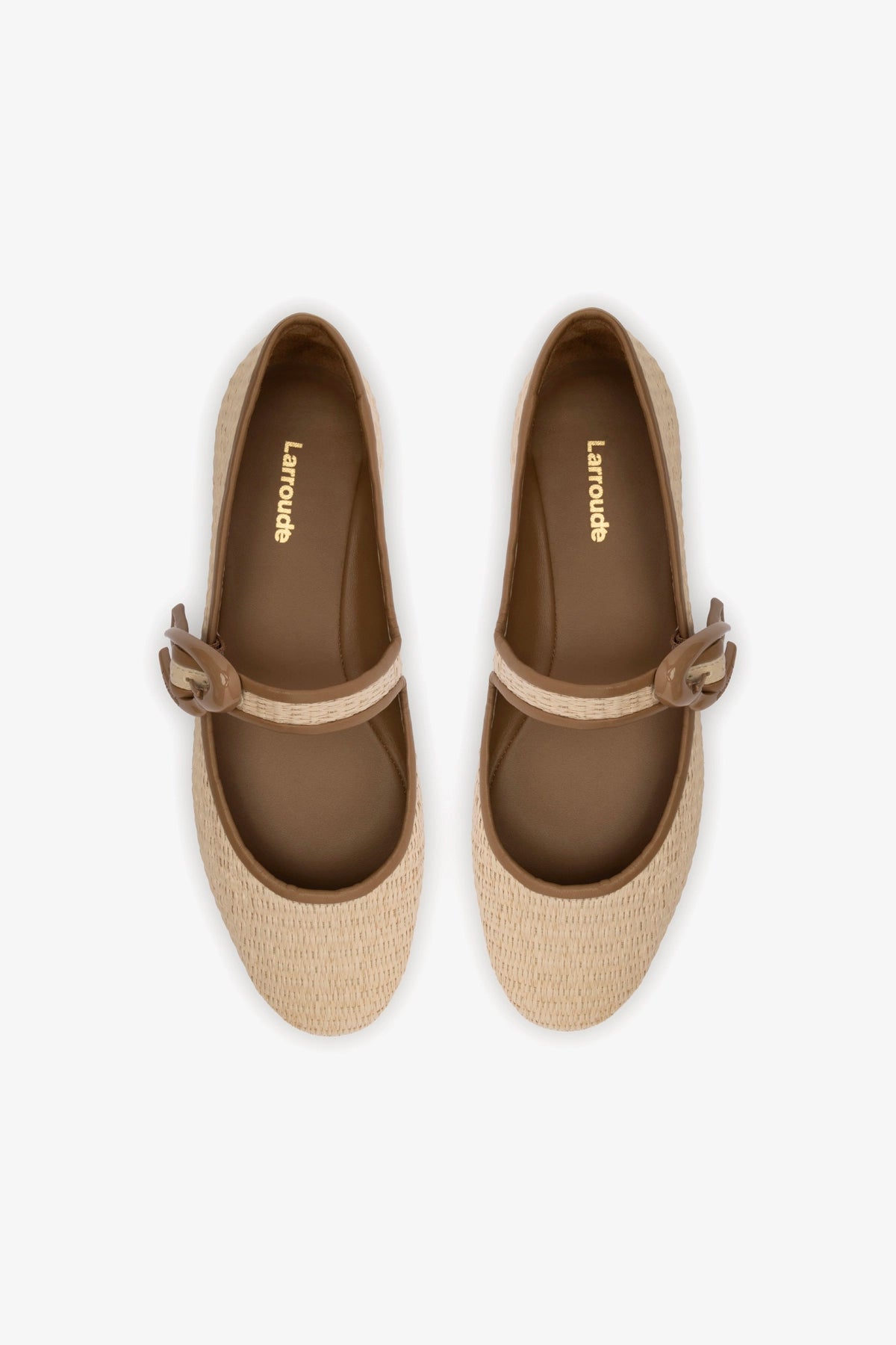 Verona Women's Ballet Flats - Natural Raffia & Hazelnut Leather Trim | Comfortable Casual Shoes for Work, Travel & Everyday Wear