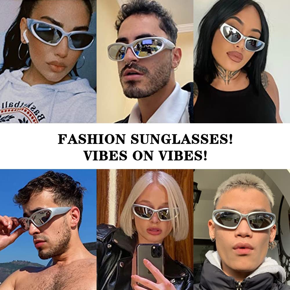 ZUVGEES Wrap Around Fashion Sunglasses for Men & Women - Trendy Oval Sport Sunglasses UV400 Protection - Perfect for Running, Cycling, Hiking & Outdoor Activities