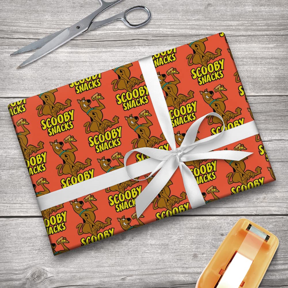 Scooby Snacks Gift Wrap Paper Rolls - Fun Cartoon Design for Birthday, Christmas & Party Gifts - Perfect for Dog Lovers & Scooby-Doo Fans