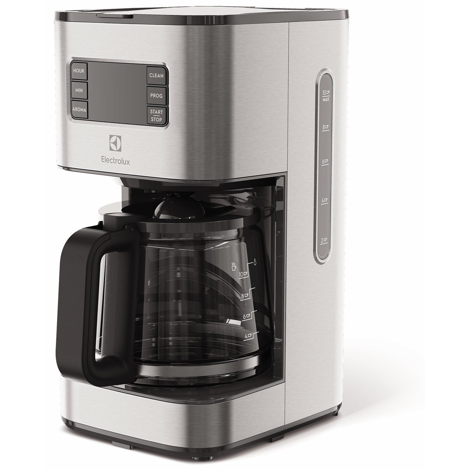 E5CM1 80ST 1.25L Drip Coffee Maker - Stainless Steel Programmable Coffee Machine with Auto Shut-Off, Perfect for Home, Office & Kitchen Use