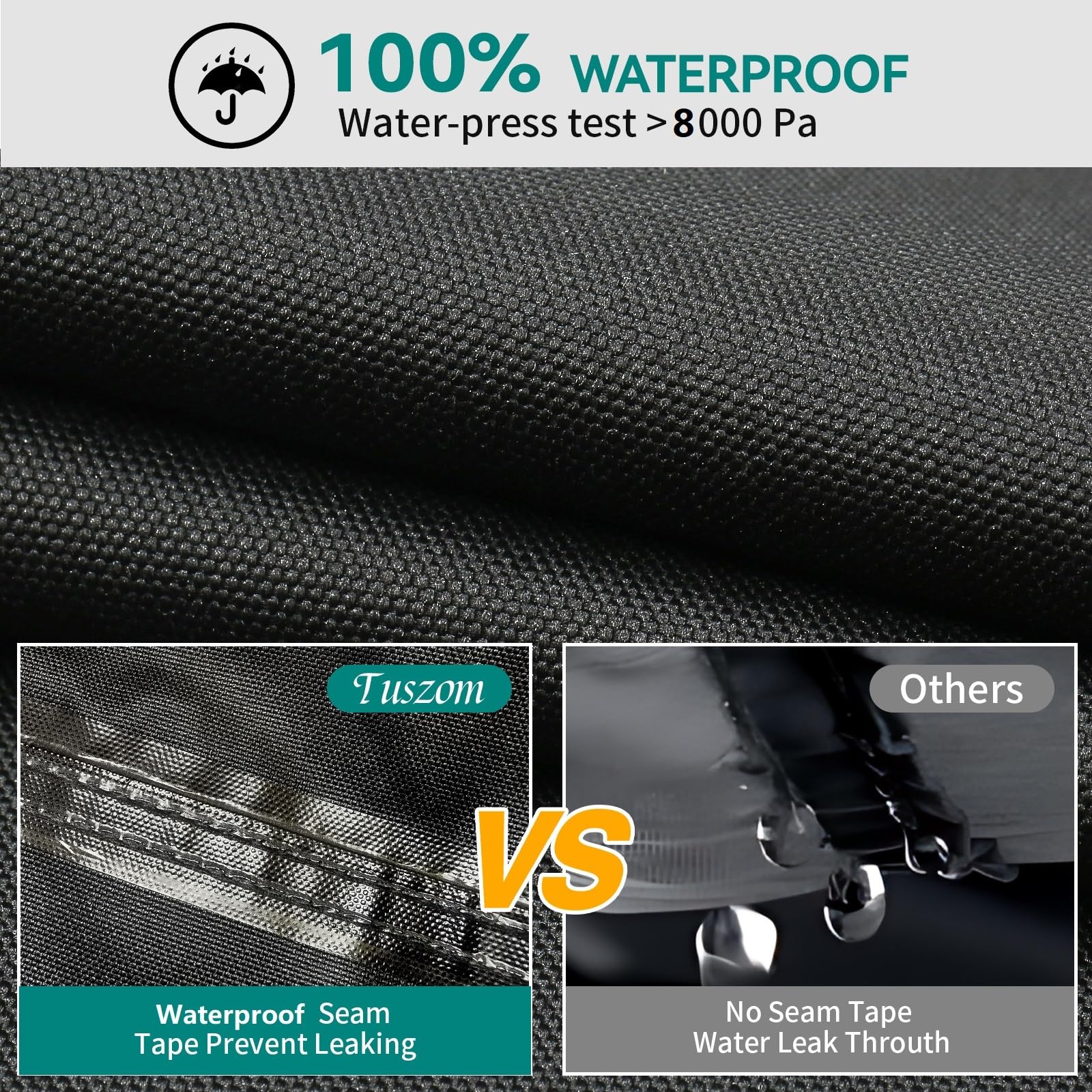 **True 100% Waterproof 900D Solution-Dyed Boat Cover with 17 Windproof Straps – Fits V-Hull, Tri-Hull, Bass Boat, Runabout, Fishing & Ski Boats (14'-16' L, Up to 90