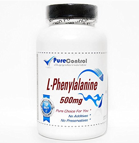 PureControl Supplements L-Phenylalanine 500mg - 100 Capsules | Pure Amino Acid Supplement for Mood Support, Focus & Energy Boost | Supports Cognitive Function & Stress Relief - Perfect for Workout Recovery & Daily Wellness