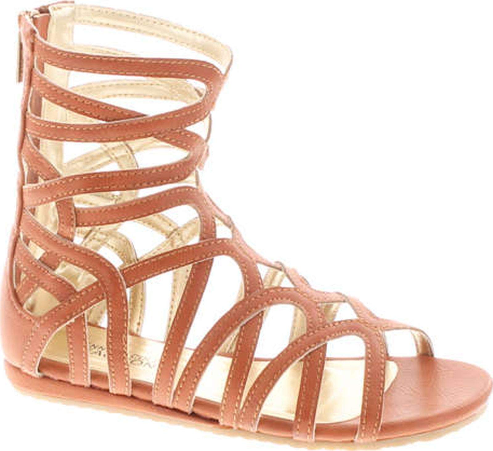 Kenneth Cole Reaction Triumph Mid Gladiator Sandals for Kids - Natural Leather, Size 13 M US (Little Kid/Big Kid) | Comfortable Roman-Style Footwear for School, Playdates & Summer Adventures