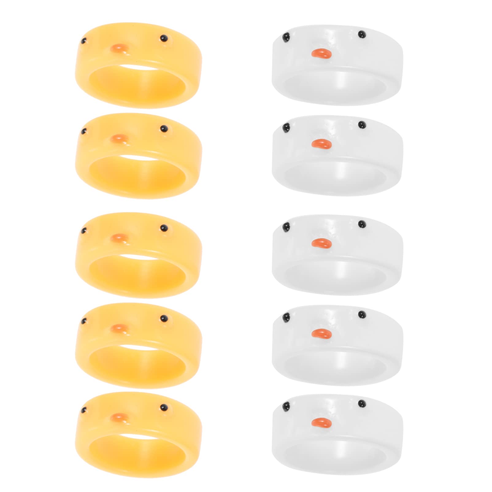 EXCEART 10-Piece Cute Animal Chick Pattern Rings Set for Women & Girls - Fashion Tail Rings, Decorative Jewelry for Everyday Wear, Parties & Gifts