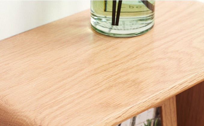 Solid Oak Wood Side Cabinet with Storage - Modern Living Room & Bedroom Furniture for Home Organization & Decor