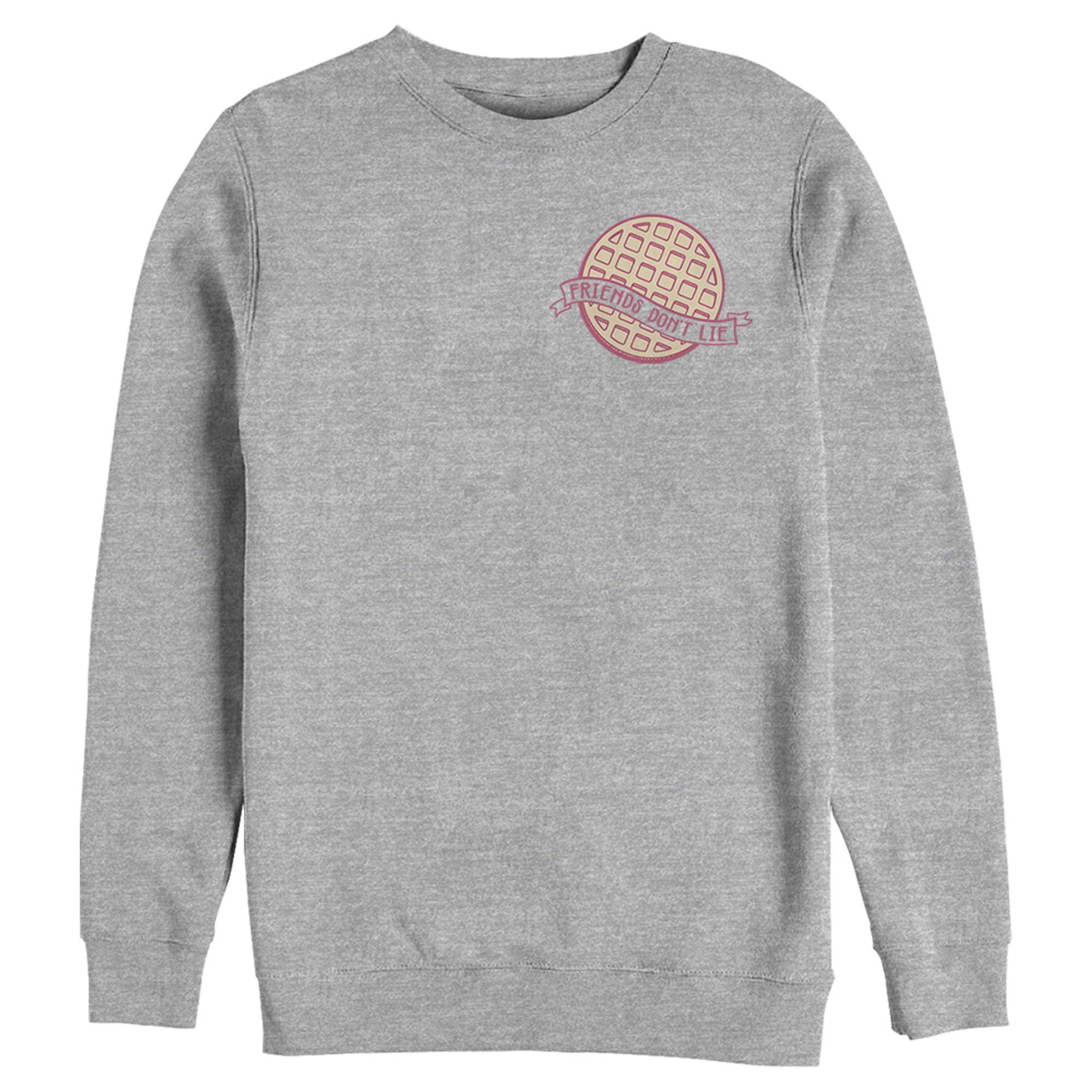 Stranger Things Friends Don't Lie Waffle Badge Sweatshirt for Men | Soft Cotton Pullover Hoodie | Perfect for TV Show Fans, Casual Wear & Gift Giving