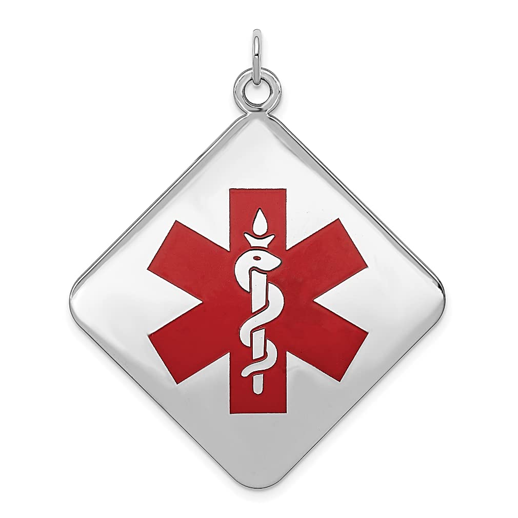 925 Sterling Silver Medical Alert Pendant Necklace for Women - Personalized Engraved ID Jewelry for Allergies & Medical Conditions - Perfect Gift for Her (Ideal for Daily Wear, Travel & Emergency Situations)