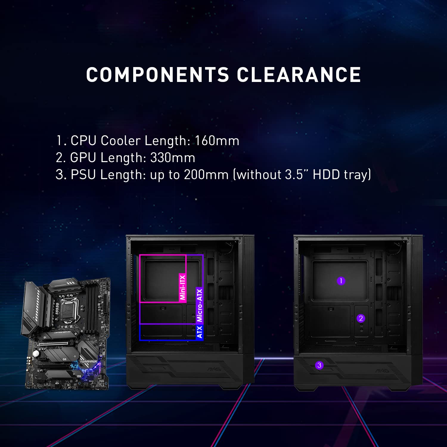 MSI MAG Forge 112R Mid-Tower Gaming PC Case with Tempered Glass Side Panel, ARGB 120mm Fans & 240mm Liquid Cooling Support - Premium Gaming & Streaming Setup for Esports & Content Creation