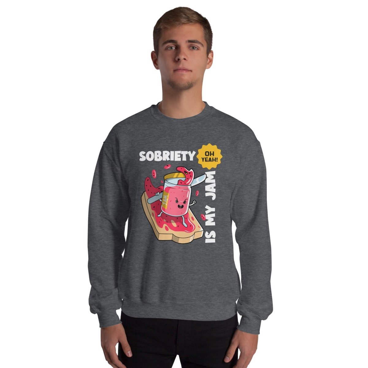 Jammin' to Sobriety Unisex Classic Sweatshirt - Comfortable Cotton Pullover for Men & Women - Perfect for Recovery Meetings, Sober Living & Casual Wear
