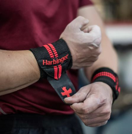 Harbinger Red Line Wrist Wraps - Weightlifting Support for CrossFit, Powerlifting & Gym Workouts - Ideal for Strength Training & Injury Prevention