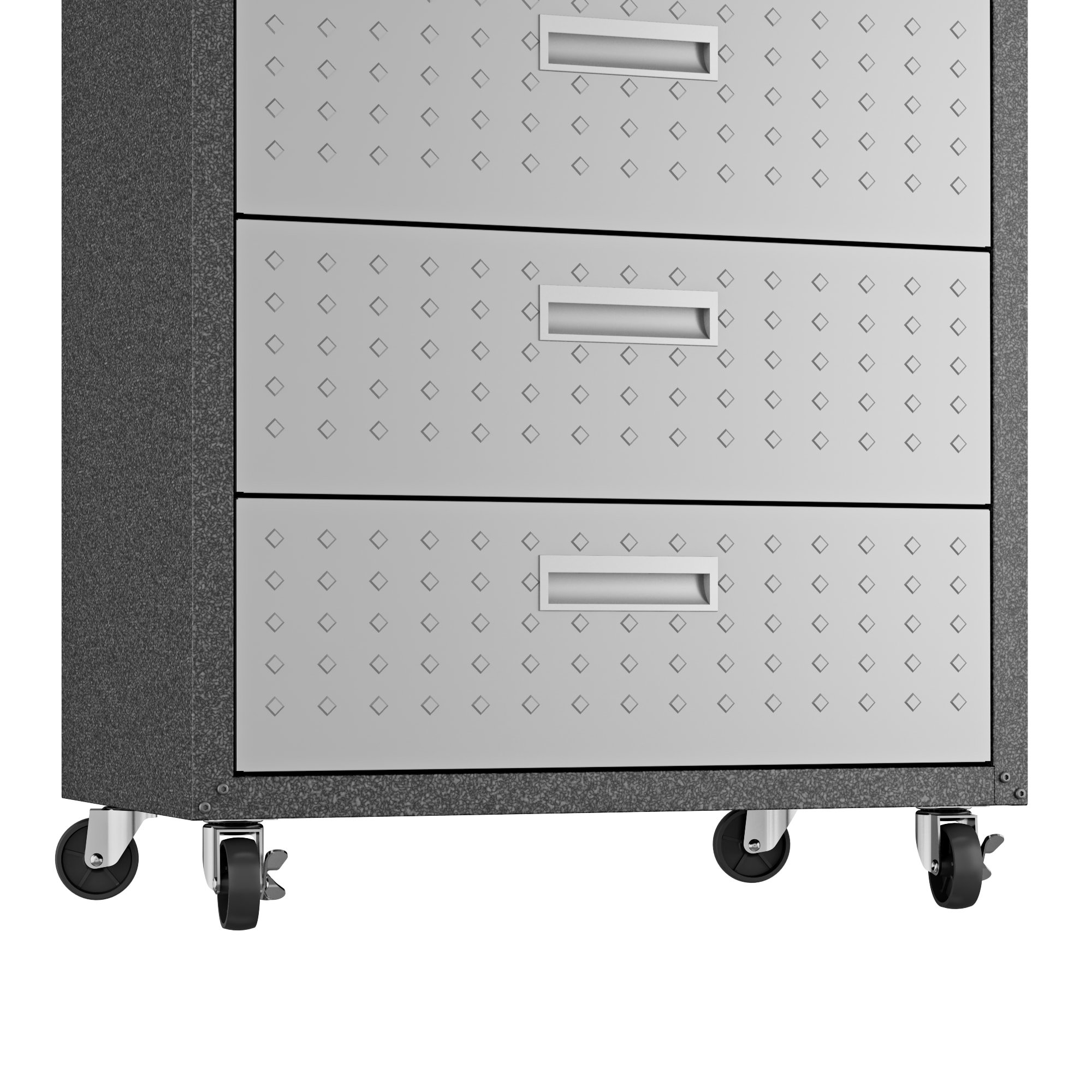 Manhattan Comfort Fortress Collection Durable Mobile Garage Chest - Heavy-Duty Storage for Tools & Supplies, Dark Charcoal Gray/Silver - Perfect for Workshop, Garage & Home Organization