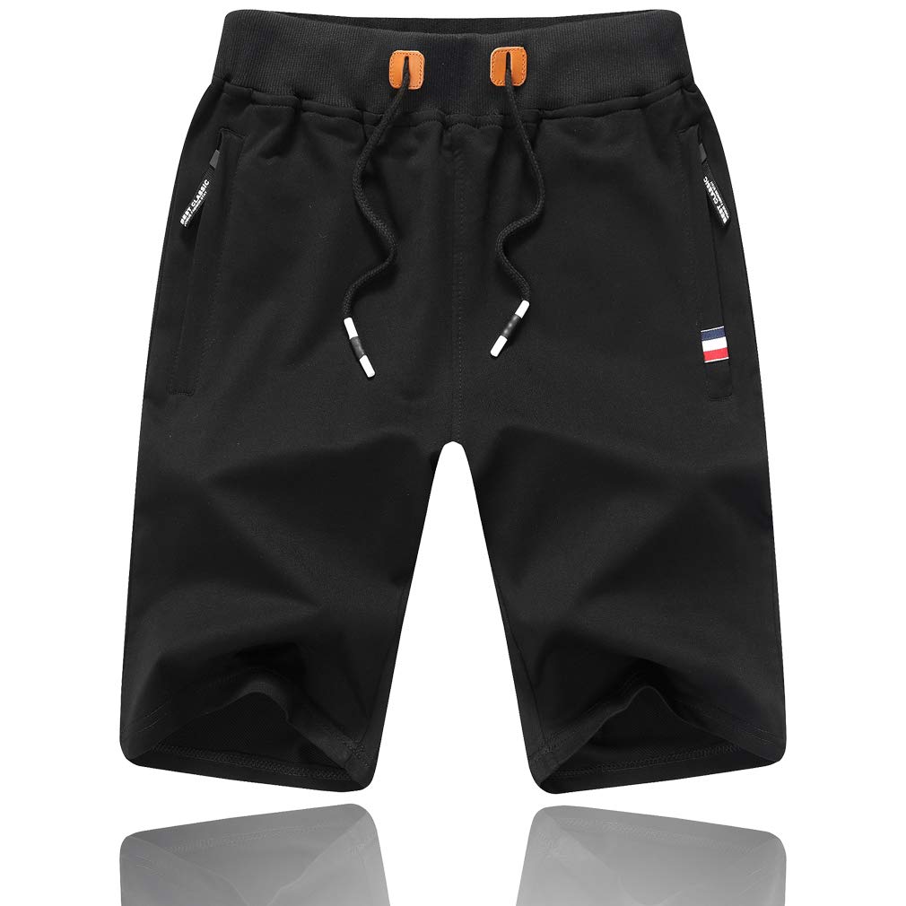 Tansozer Men's Gym Shorts - Breathable Summer Workout Shorts with Zip Pockets for Running, Basketball & Training