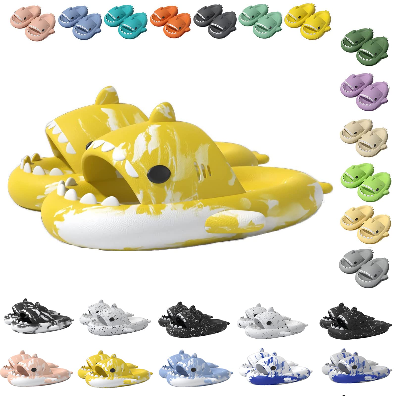 Anti-Slip Shark Slippers for Women & Men - Cute Open-Toe Slides with Lightweight Sole - Perfect for Summer, Beach, and Casual Wear